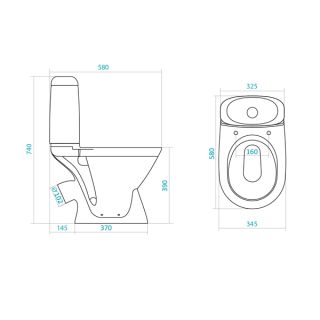 Унитаз напольный Santek Римини с сиденьем дюропласт 1WH302130